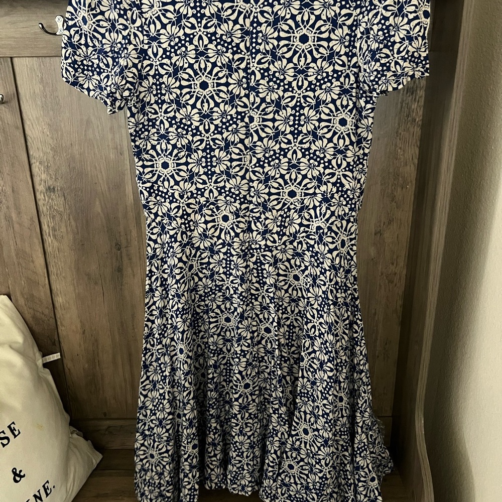 Navy and White Floral Dress